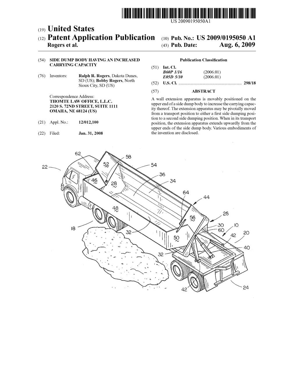 Side dump body having an increased carrying capacity - diagram, schematic, and image 01