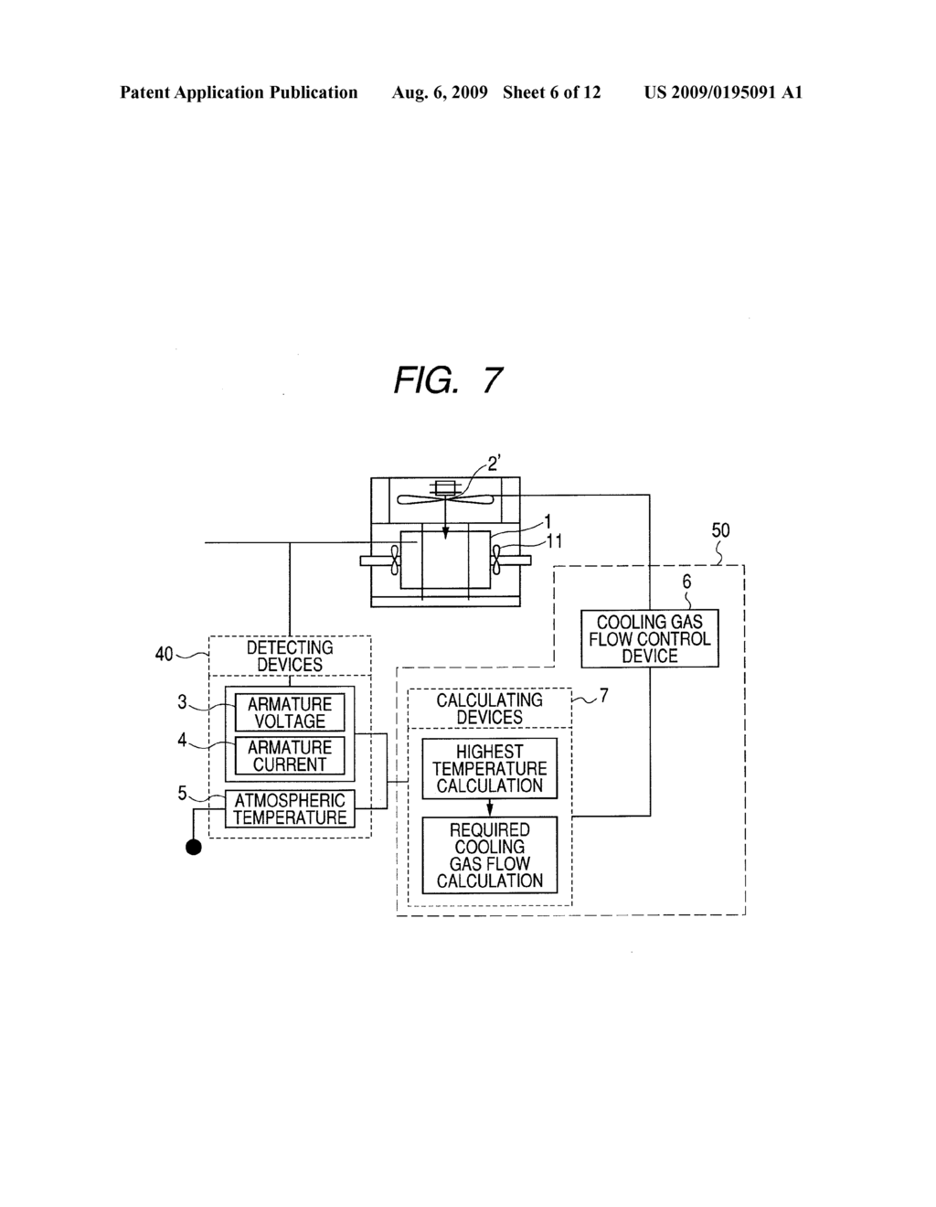 Rotary Electric Machine Having Cooling Device and Electric Generating System Including the Machine - diagram, schematic, and image 07