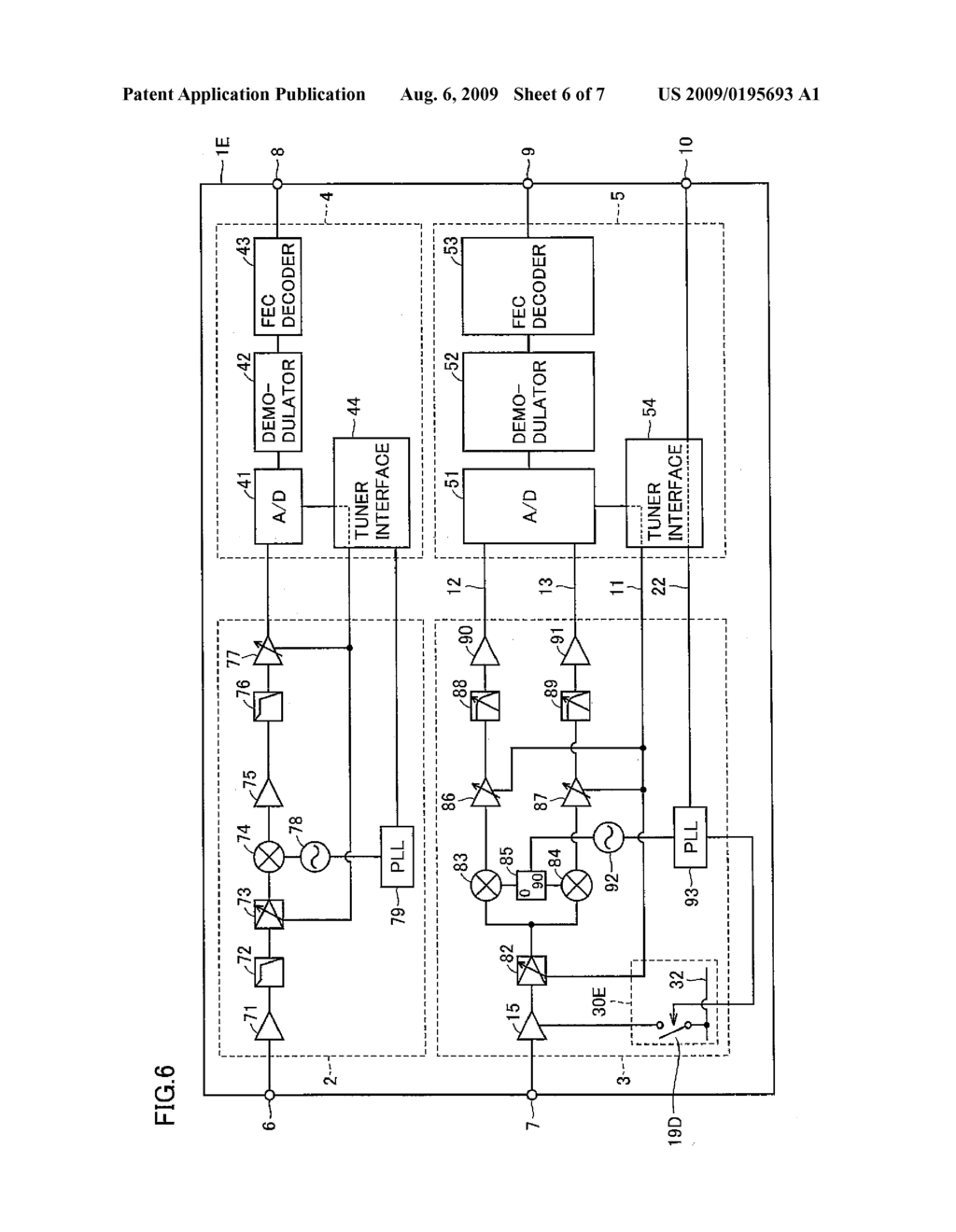 COMPOSITE TUNER CAPABLE OF PREVENTING MUTUAL INTERFERENCE BETWEEN TERRESTRIAL BROADCAST AND SATELLITE BROADCAST - diagram, schematic, and image 07