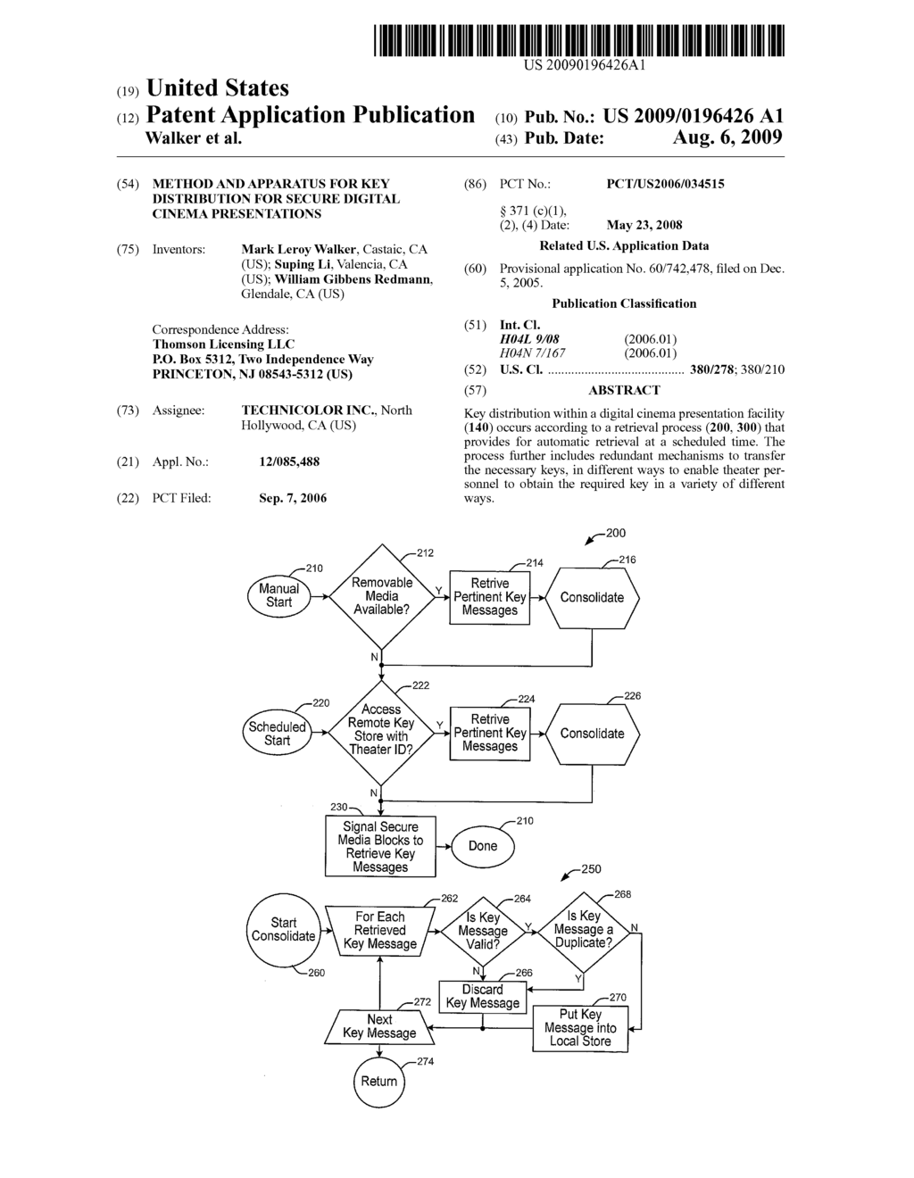 Method and Apparatus for Key Distribution for Secure Digital Cinema Presentations - diagram, schematic, and image 01