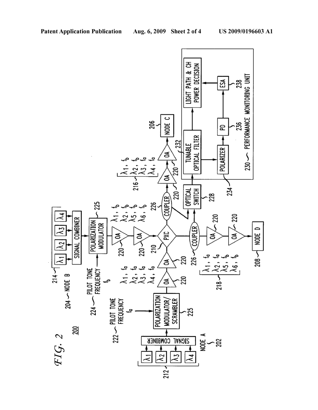 Method for lightpath monitoring in an optical routing network - diagram, schematic, and image 03