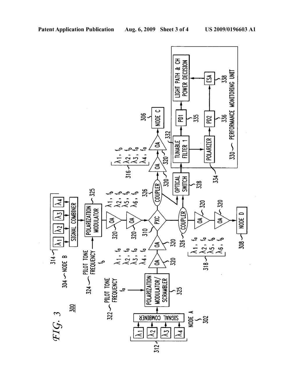 Method for lightpath monitoring in an optical routing network - diagram, schematic, and image 04