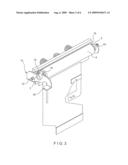 Printing roll release mechanism diagram and image