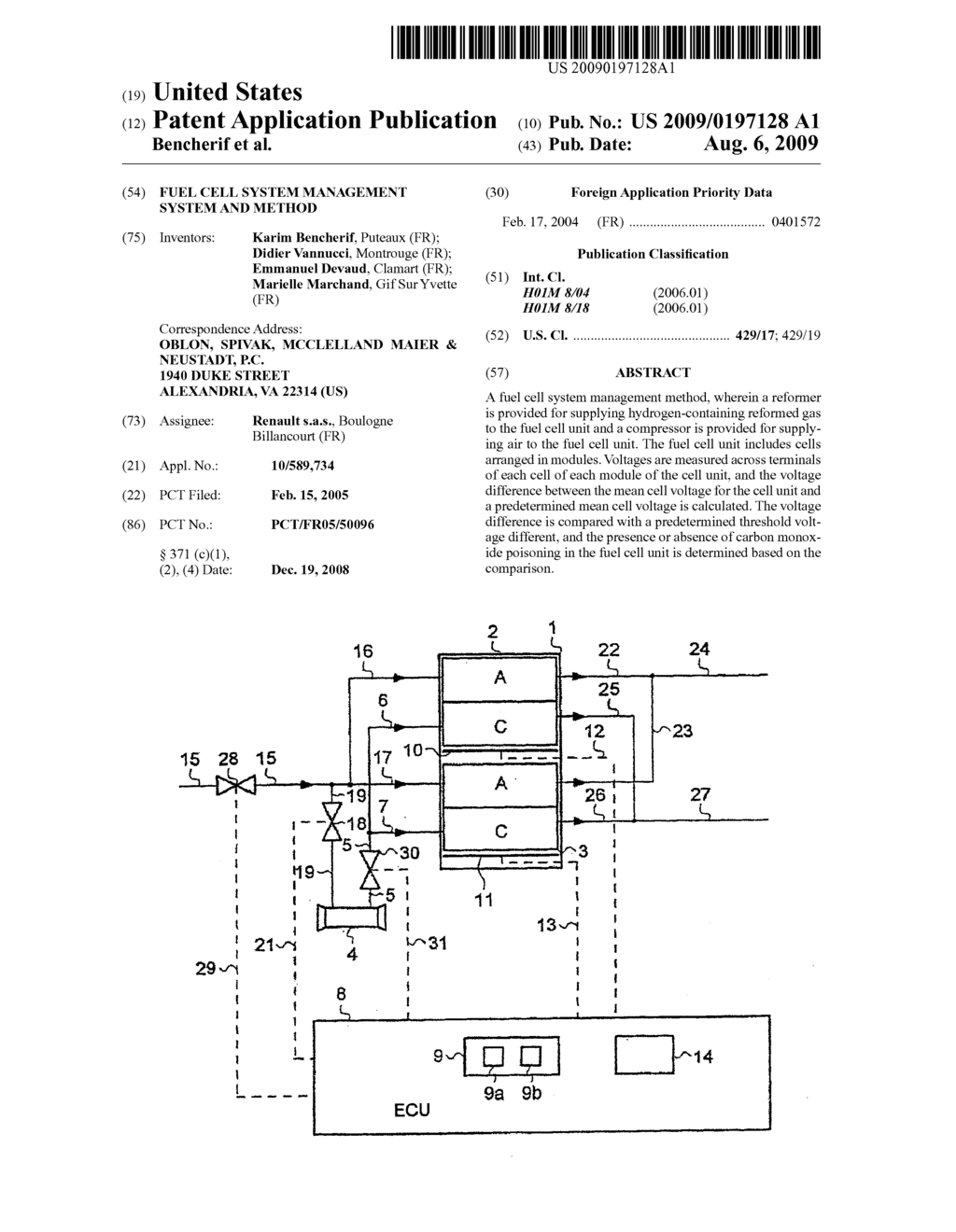 Fuel Cell System Management System and Method - diagram, schematic, and image 01