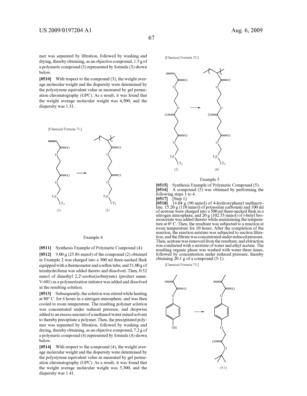 RESIST COMPOSITION FOR IMMERSION EXPOSURE, METHOD OF FORMING RESIST PATTERN USING THE SAME, AND FLUORINE-CONTAINING COMPOUND - diagram, schematic, and image 69