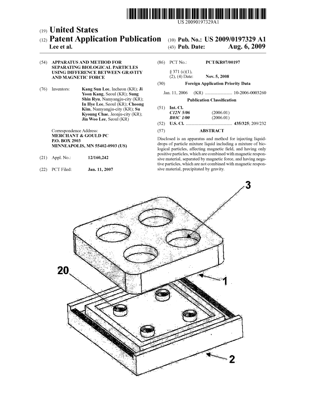 APPARATUS AND METHOD FOR SEPARATING BIOLOGICAL PARTICLES USING DIFFERENCE BETWEEN GRAVITY AND MAGNETIC FORCE - diagram, schematic, and image 01