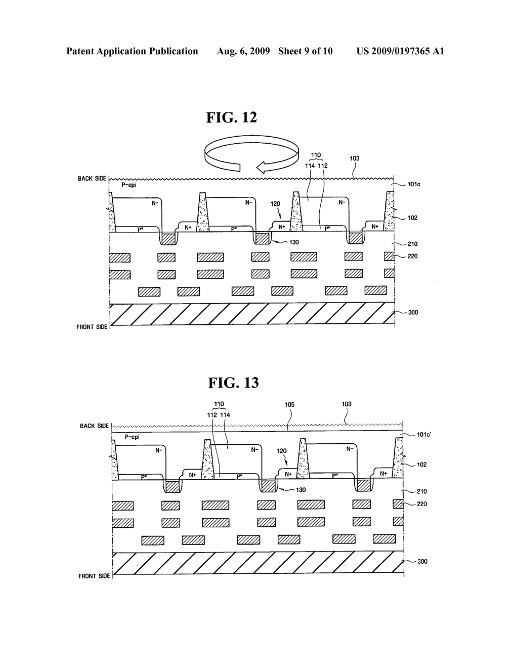 Treatment method for surface of substrate, method of fabricating image sensor by using the treatment method, and image sensor fabricated by the same - diagram, schematic, and image 10