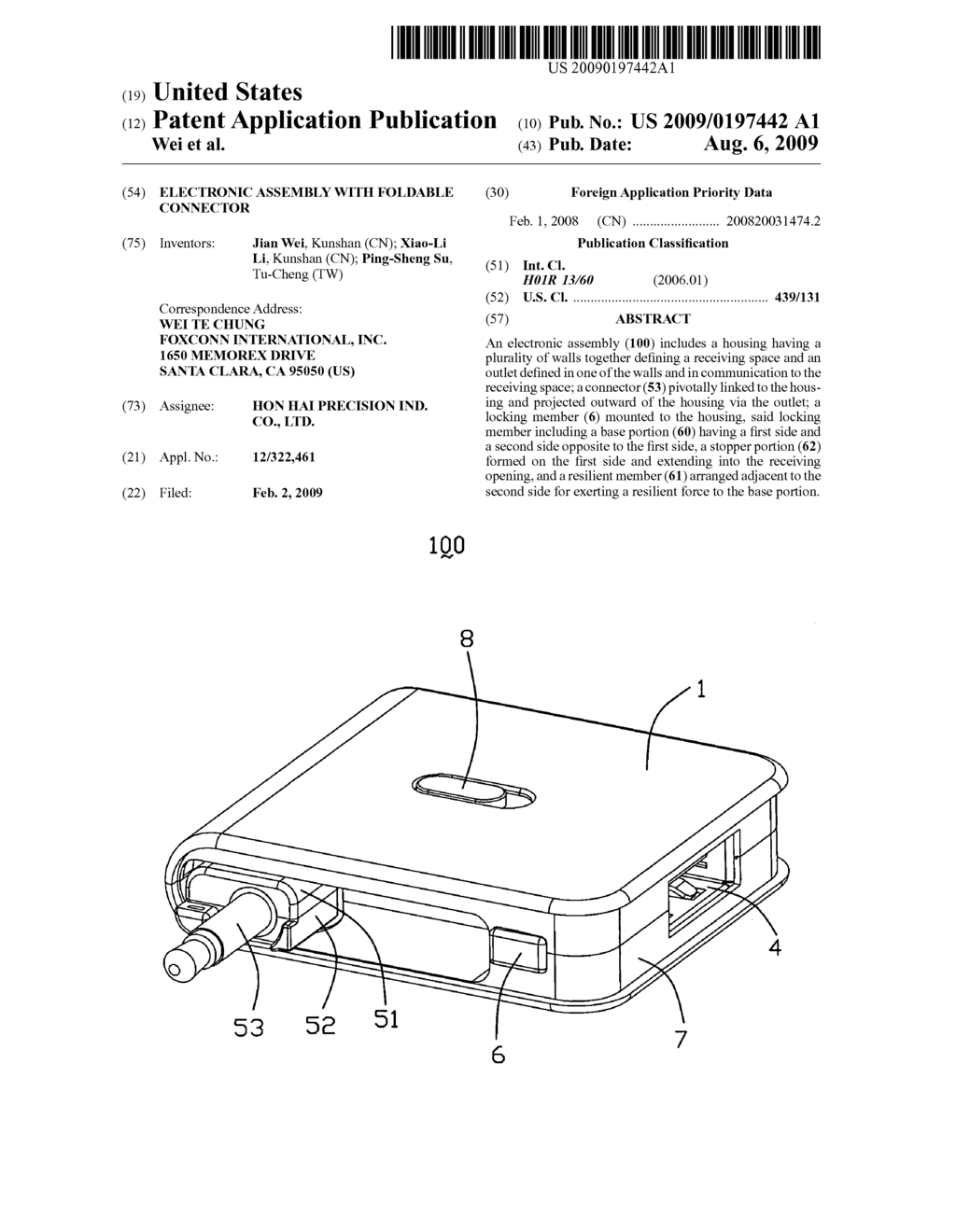 Electronic assembly with foldable connector - diagram, schematic, and image 01