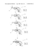 Toy gun with illuminated firing action diagram and image