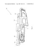 Toy gun with illuminated firing action diagram and image