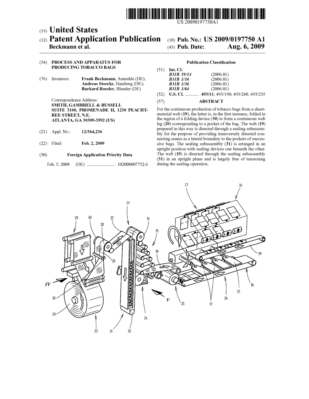 PROCESS AND APPARATUS FOR PRODUCING TOBACCO BAGS - diagram, schematic, and image 01