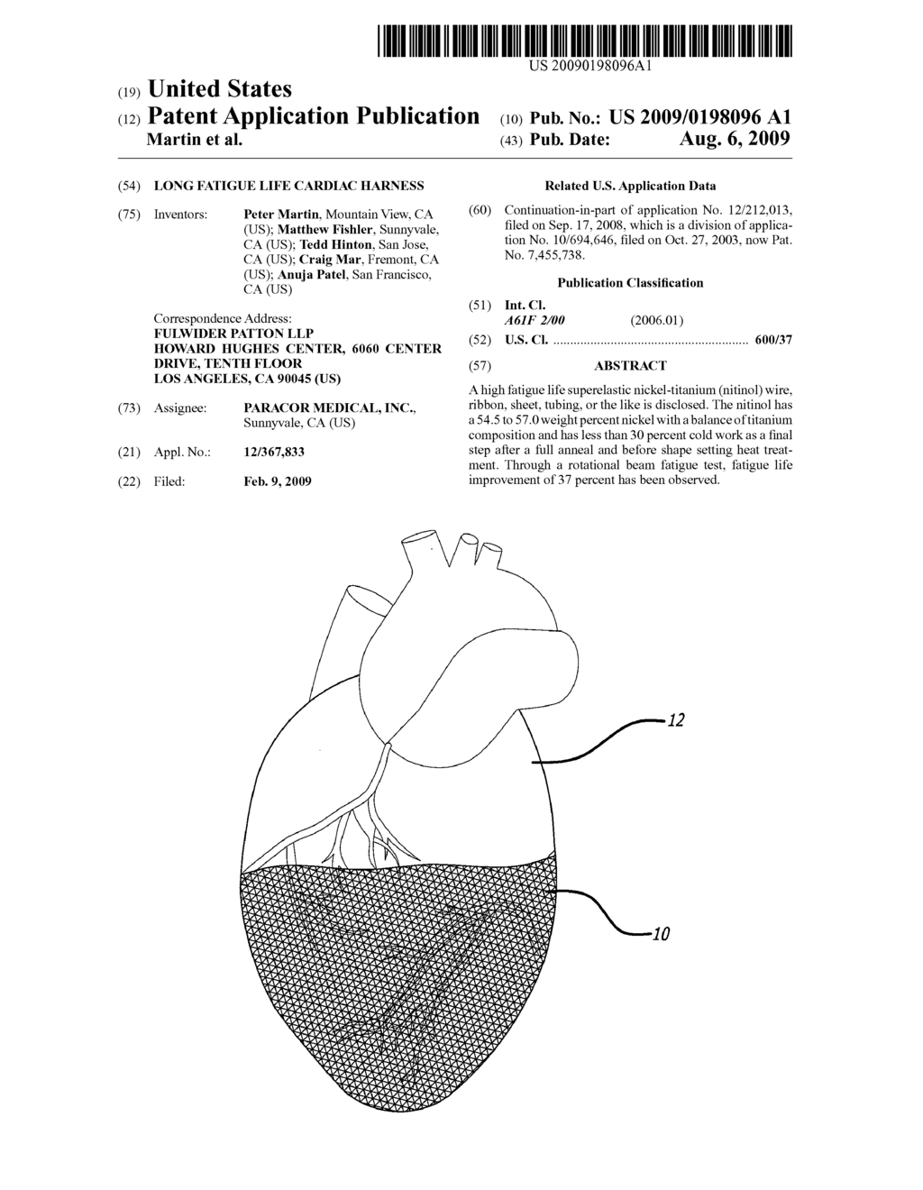 LONG FATIGUE LIFE CARDIAC HARNESS - diagram, schematic, and image 01