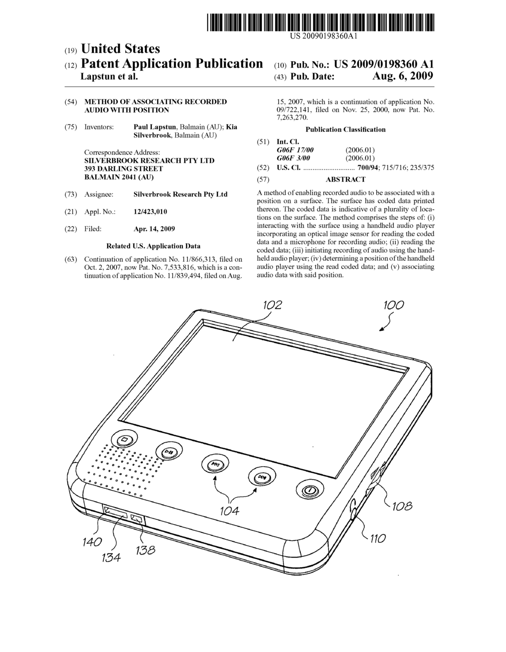 Method Of Associating Recorded Audio With Position - diagram, schematic, and image 01