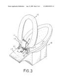 Lift apparatus for toilet seat diagram and image