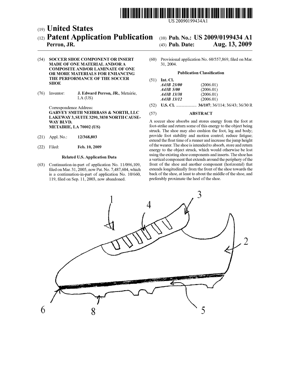 Soccer Shoe Component or Insert Made of One Material and/or a Composite and/or Laminate of One or More Materials for Enhancing the Performance of the Soccer Shoe - diagram, schematic, and image 01