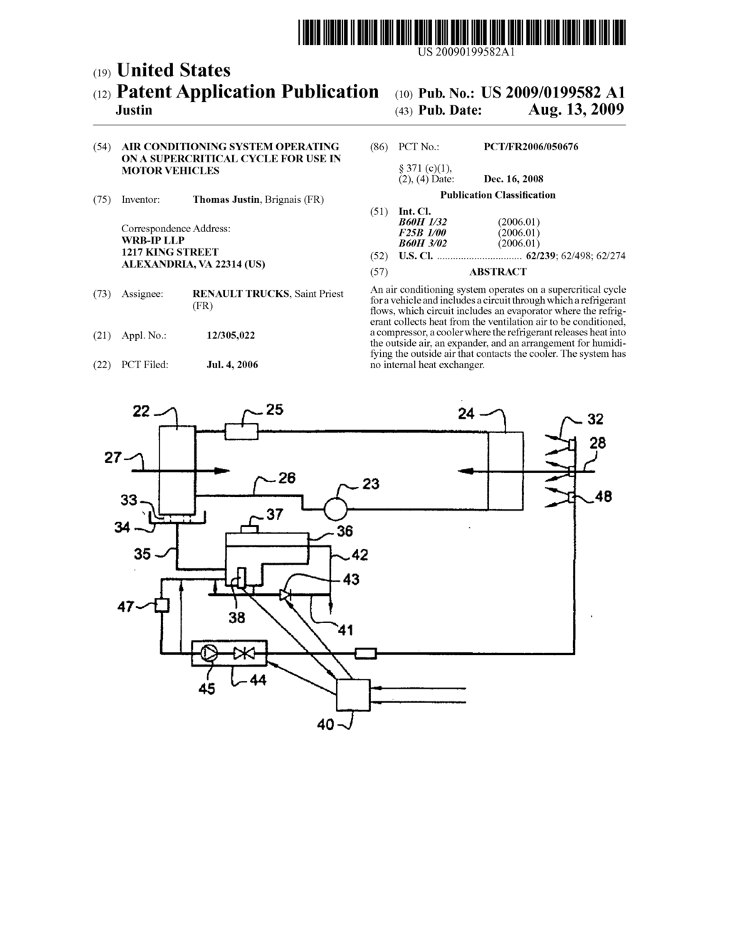 Air Conditioning System Operating On A Supercritical Cycle For Use In Motor Vehicles - diagram, schematic, and image 01