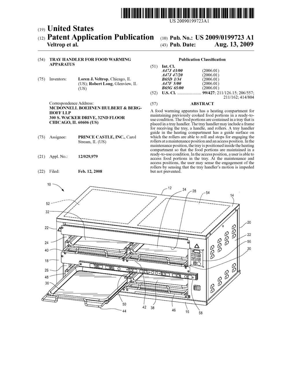 Tray Handler For Food Warming Apparatus - diagram, schematic, and image 01