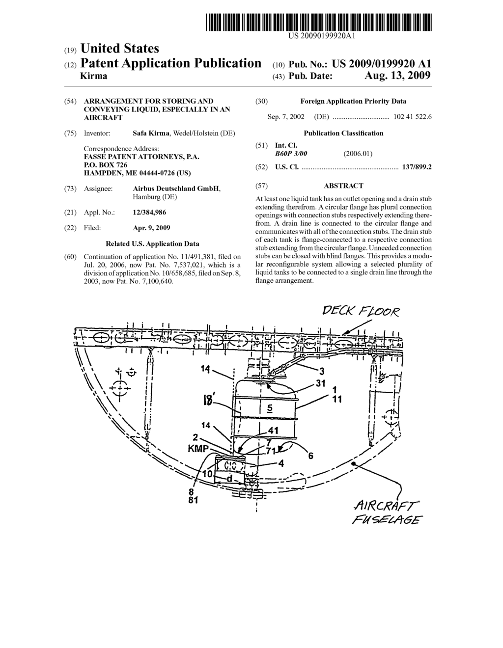 Arrangement for storing and conveying liquid, especially in an aircraft - diagram, schematic, and image 01