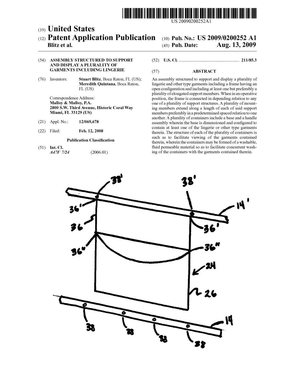 Assembly structured to support and display a plurality of garments including lingerie - diagram, schematic, and image 01