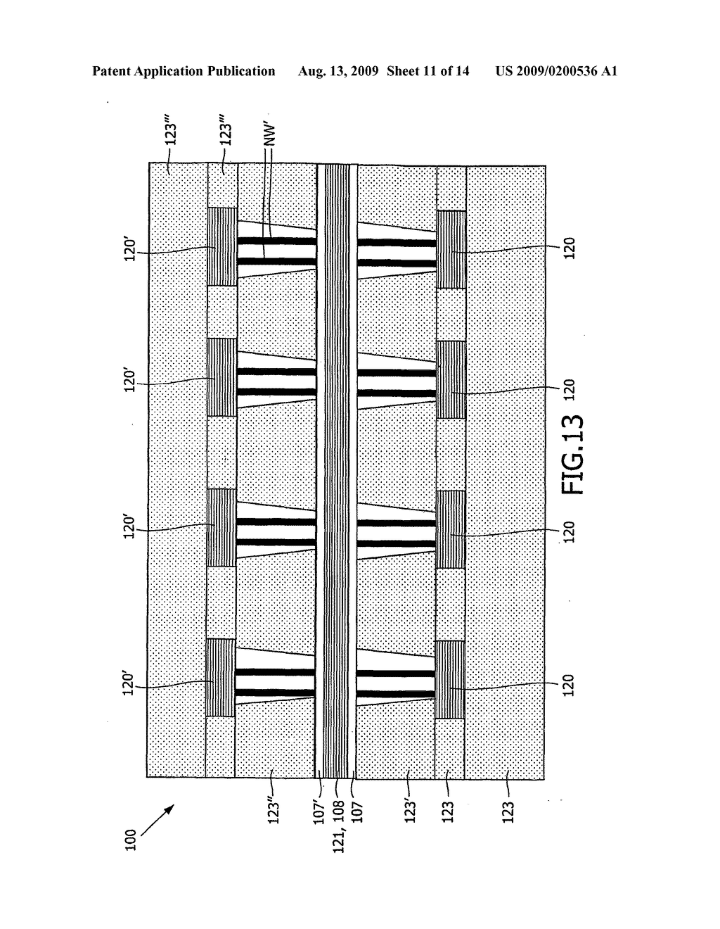 Method for manufacturing an electric device with a layer of conductive material contracted by nanowire - diagram, schematic, and image 12