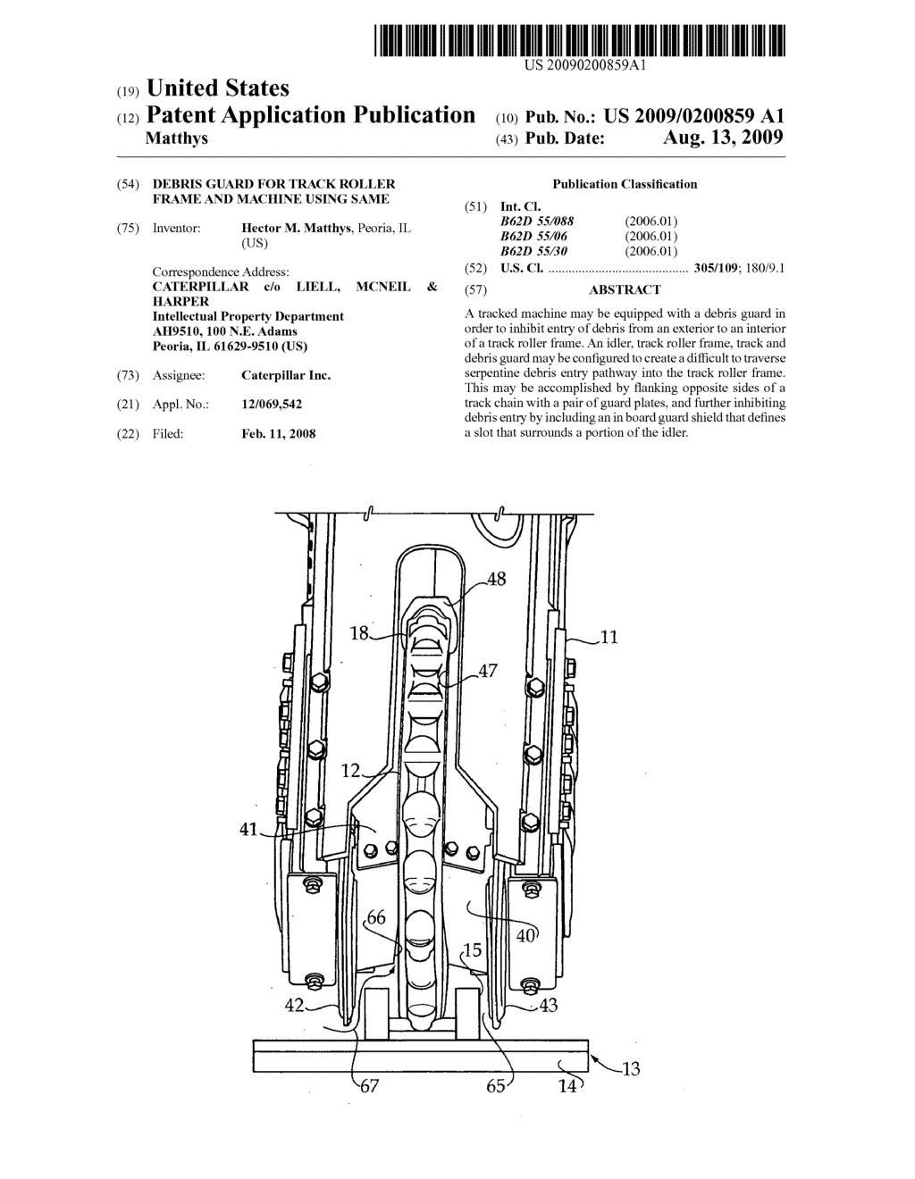 Debris guard for track roller frame and machine using same - diagram, schematic, and image 01