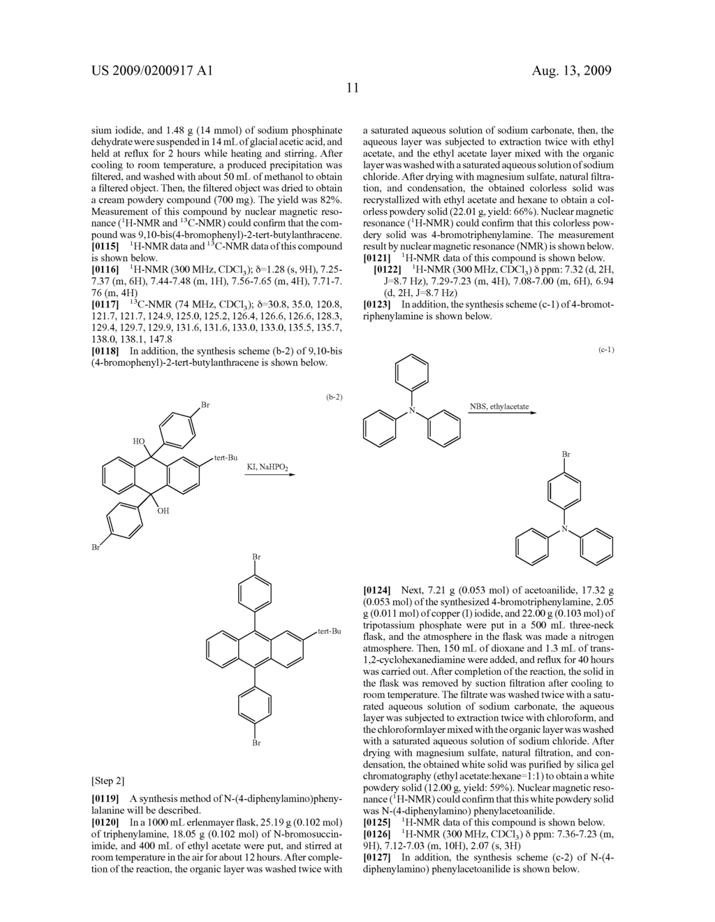 ANTHRACENE DERIVATIVE AND LIGHT EMITTING ELEMENT AND LIGHT EMITTING DEVICE USING THE SAME - diagram, schematic, and image 27
