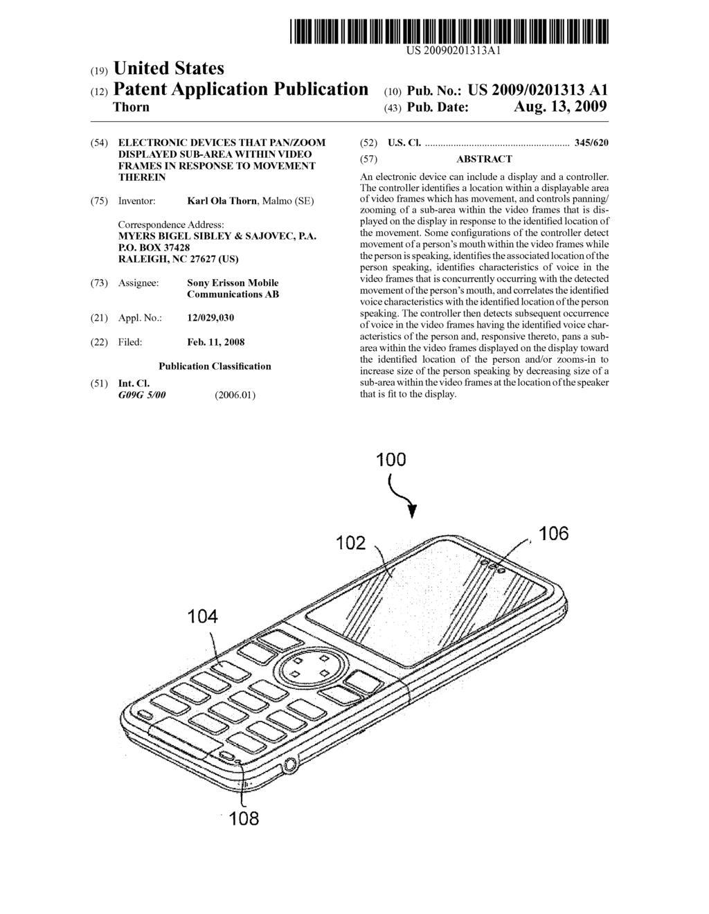 ELECTRONIC DEVICES THAT PAN/ZOOM DISPLAYED SUB-AREA WITHIN VIDEO FRAMES IN RESPONSE TO MOVEMENT THEREIN - diagram, schematic, and image 01