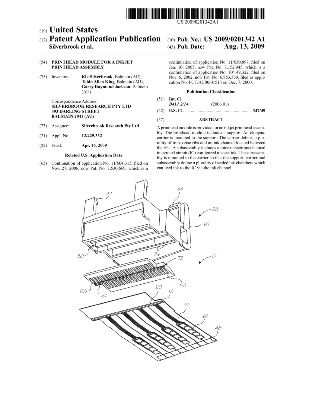 Printhead Module For A Inkjet Printhead Assembly - diagram, schematic, and image 01