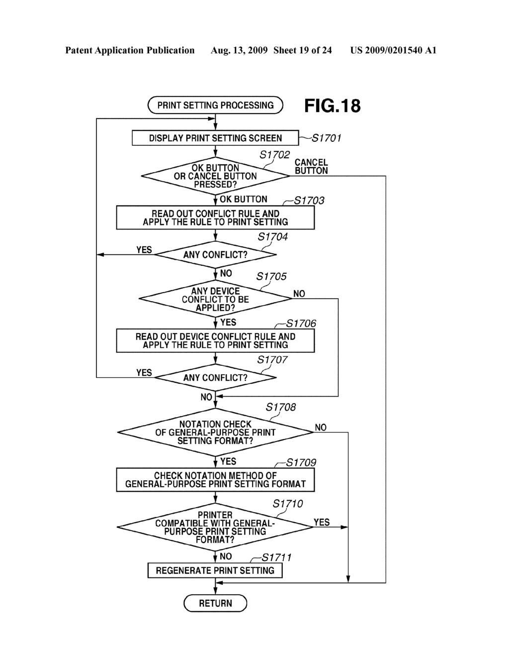 INFORMATION PROCESSING APPARATUS, PRINT SETTING CONTROL METHOD, AND COMPUTER-READABLE STORAGE MEDIUM - diagram, schematic, and image 20