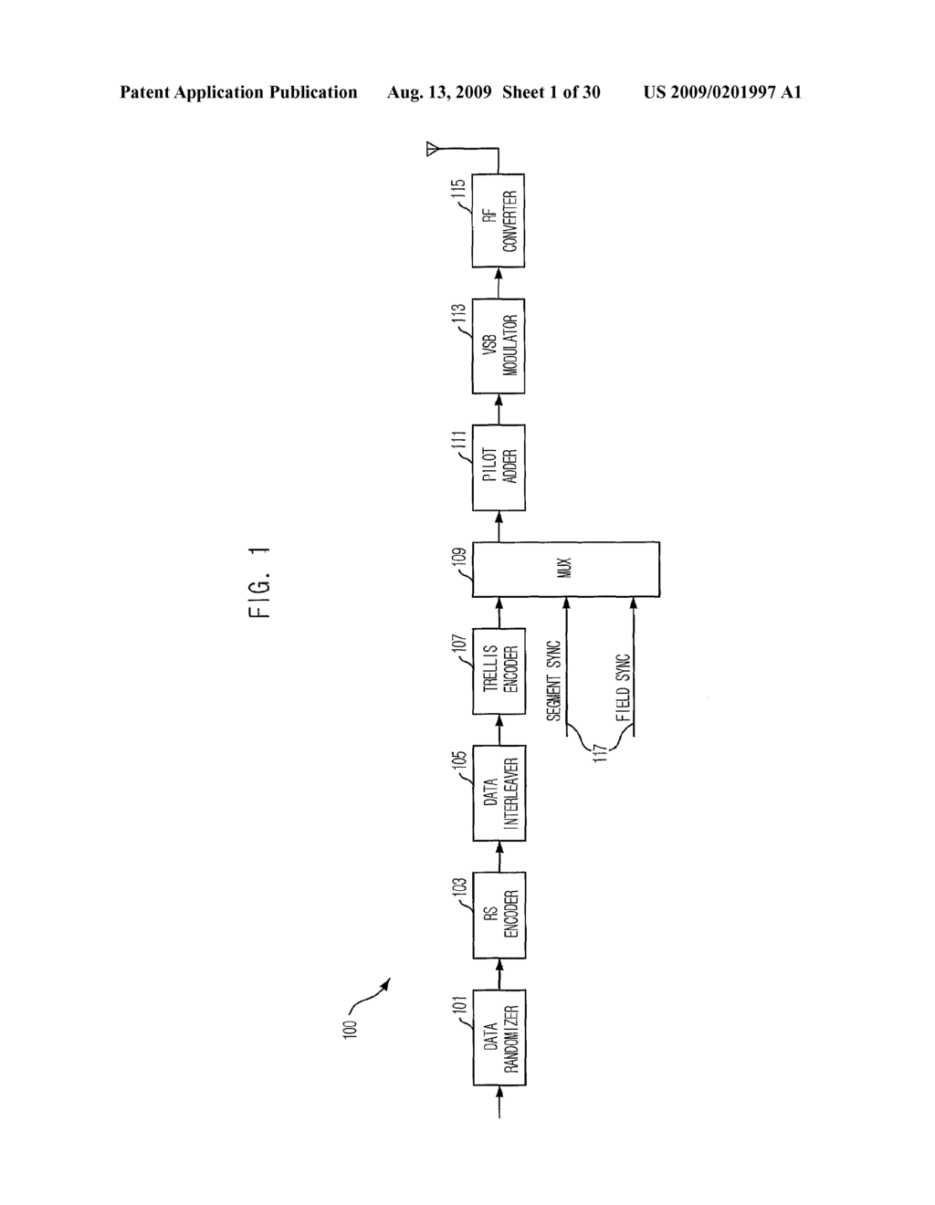 DIGITAL TELEVISION TRANSMISSION AND RECEIVING APPARATUS AND METHOD USING 1/4 RATE CODED ROBUST DATA - diagram, schematic, and image 02