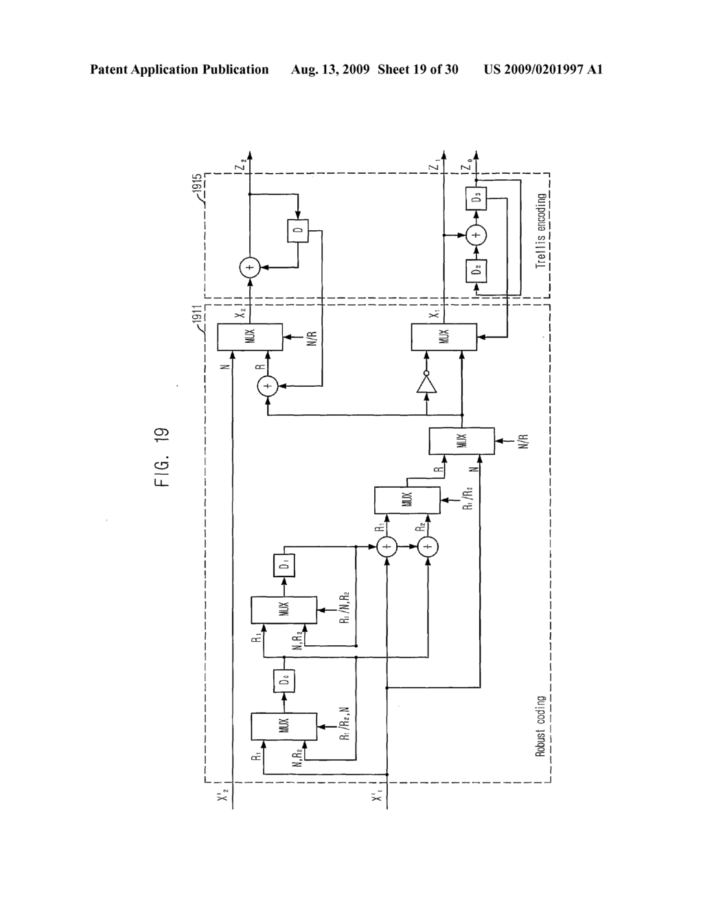 DIGITAL TELEVISION TRANSMISSION AND RECEIVING APPARATUS AND METHOD USING 1/4 RATE CODED ROBUST DATA - diagram, schematic, and image 20