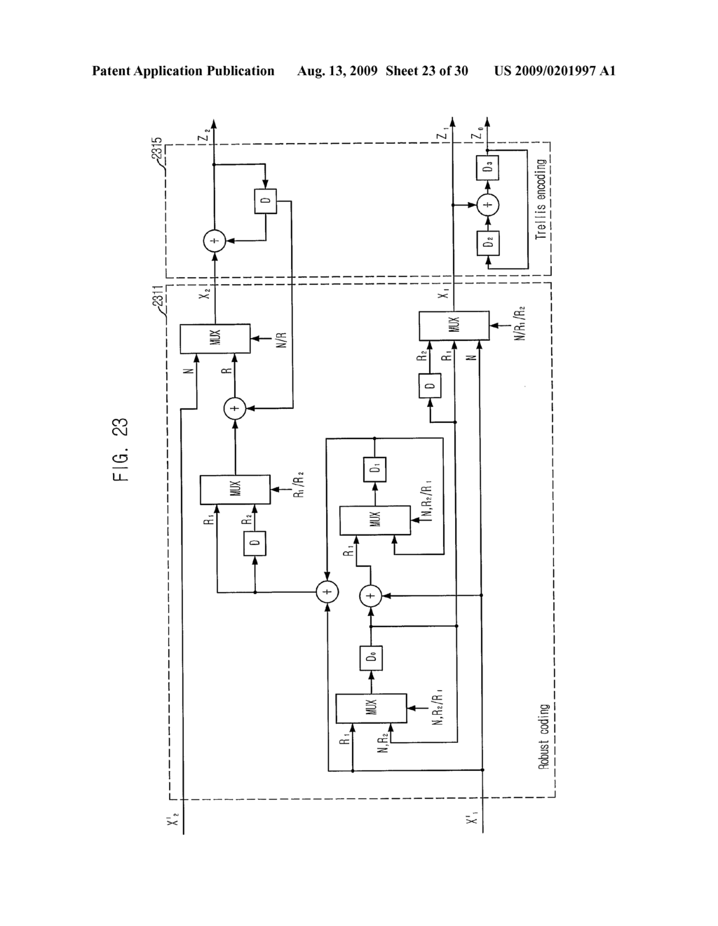 DIGITAL TELEVISION TRANSMISSION AND RECEIVING APPARATUS AND METHOD USING 1/4 RATE CODED ROBUST DATA - diagram, schematic, and image 24