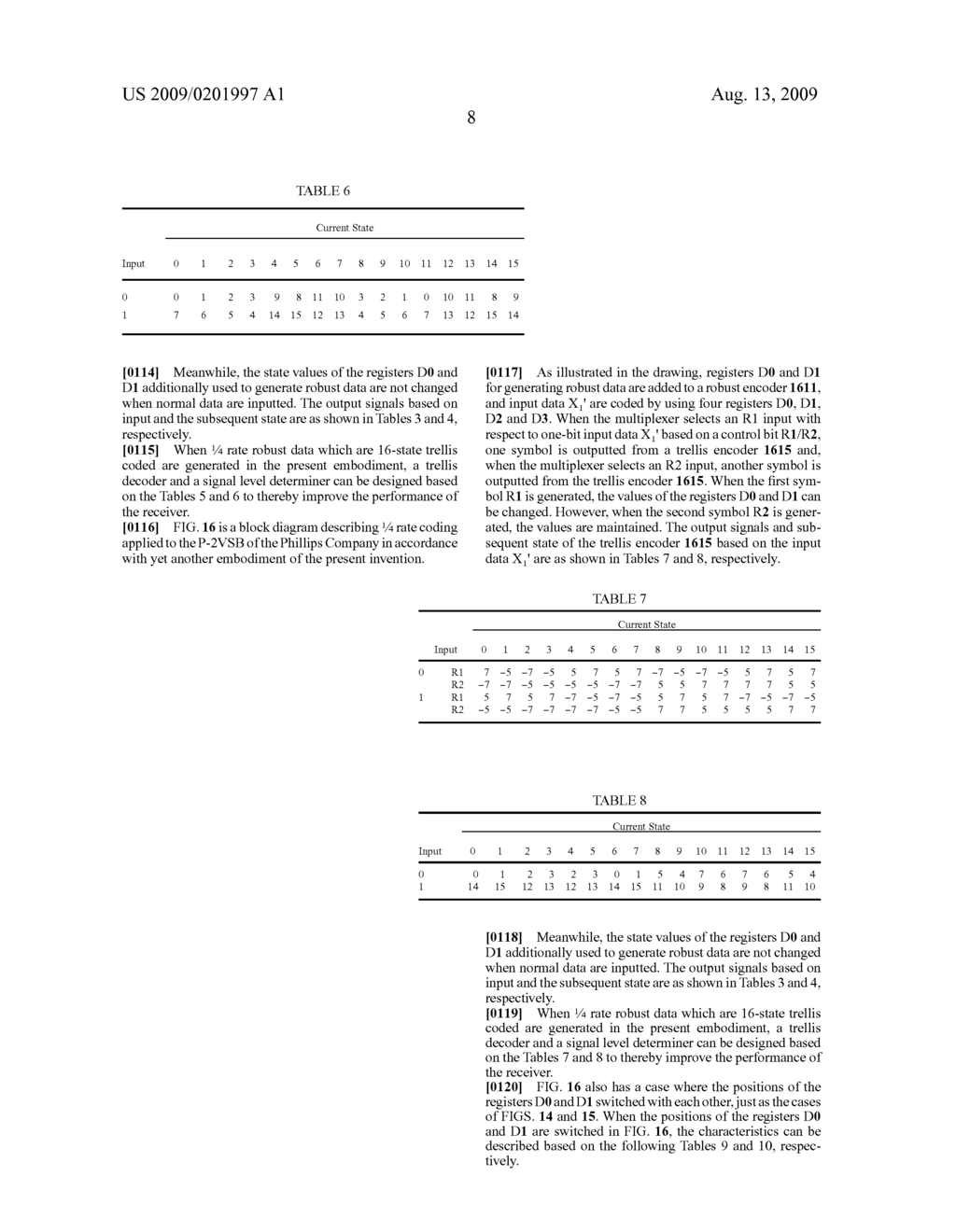 DIGITAL TELEVISION TRANSMISSION AND RECEIVING APPARATUS AND METHOD USING 1/4 RATE CODED ROBUST DATA - diagram, schematic, and image 39