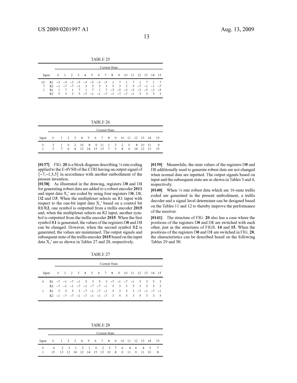 DIGITAL TELEVISION TRANSMISSION AND RECEIVING APPARATUS AND METHOD USING 1/4 RATE CODED ROBUST DATA - diagram, schematic, and image 44