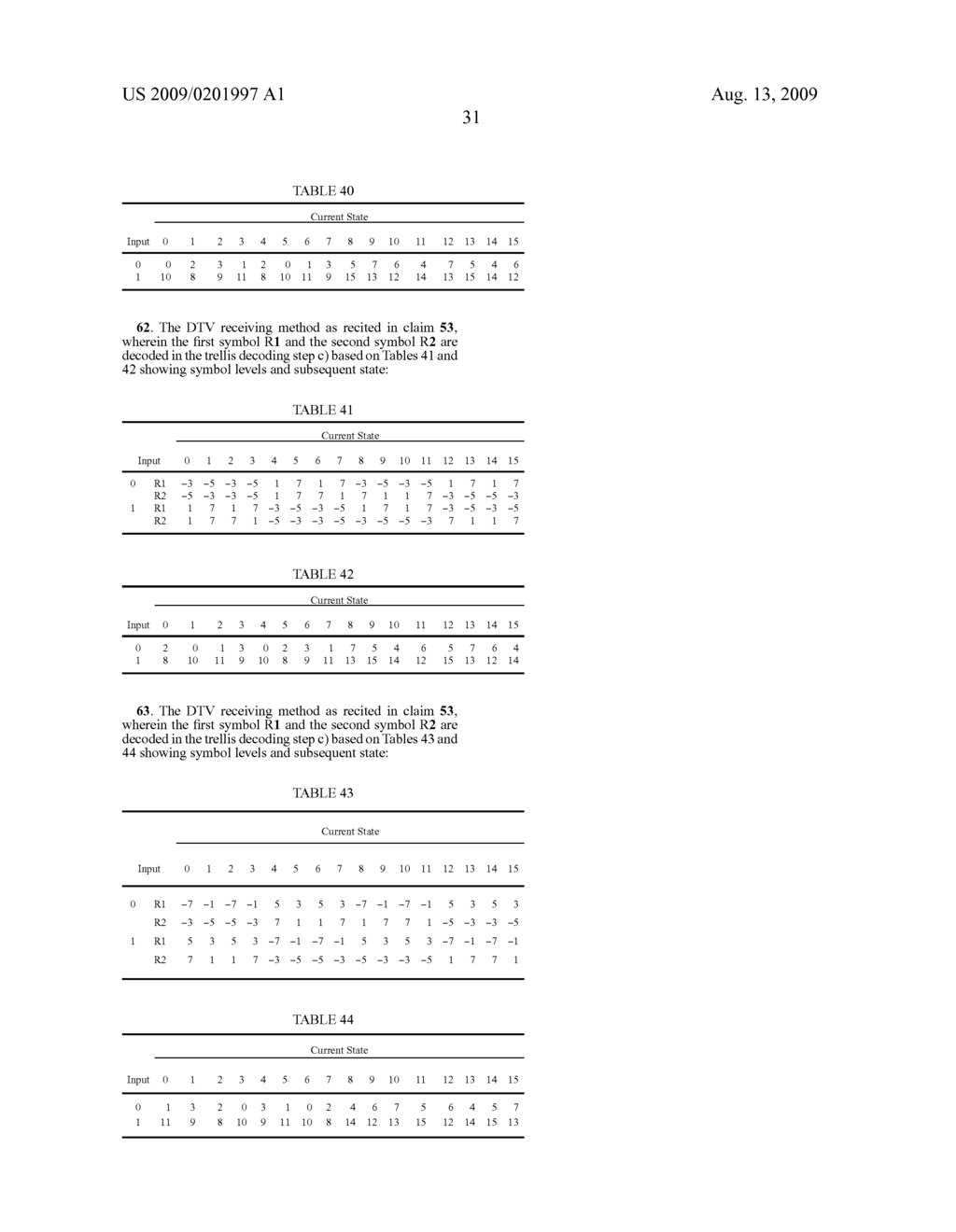 DIGITAL TELEVISION TRANSMISSION AND RECEIVING APPARATUS AND METHOD USING 1/4 RATE CODED ROBUST DATA - diagram, schematic, and image 62