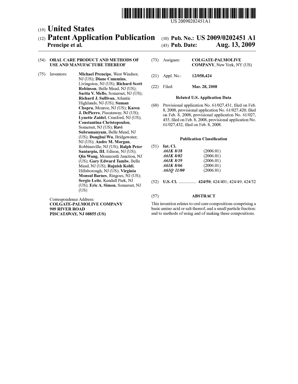 ORAL CARE PRODUCT AND METHODS OF USE AND MANUFACTURE THEREOF - diagram, schematic, and image 01