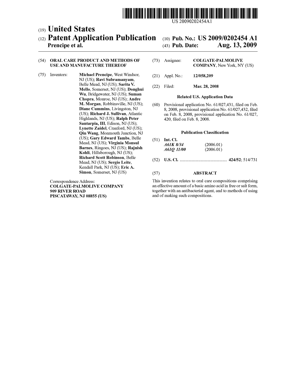 ORAL CARE PRODUCT AND METHODS OF USE AND MANUFACTURE THEREOF - diagram, schematic, and image 01