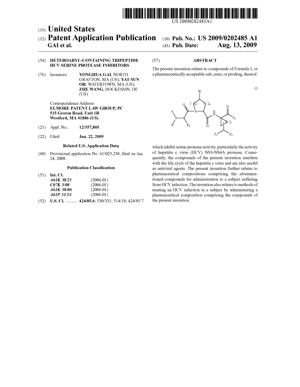 HETEROARYL-CONTAINING TRIPEPTIDE HCV SERINE PROTEASE INHIBITORS - diagram, schematic, and image 01