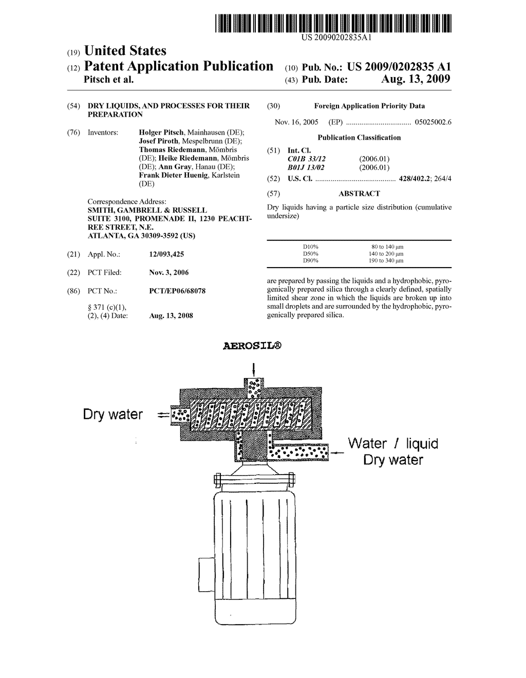 DRY LIQUIDS, AND PROCESSES FOR THEIR PREPARATION - diagram, schematic, and image 01