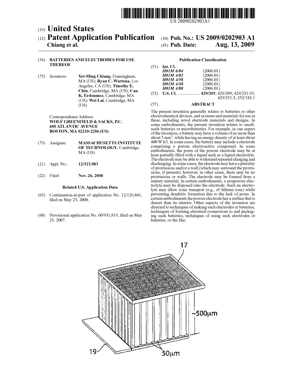 BATTERIES AND ELECTRODES FOR USE THEREOF - diagram, schematic, and image 01