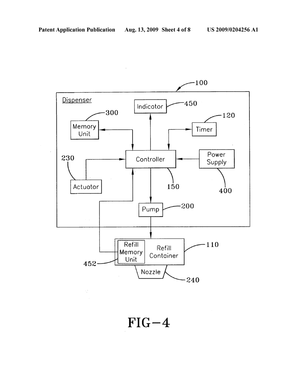 METHOD AND DEVICE FOR INDICATING FUTURE NEED FOR PRODUCT REPLACEMENT OF RANDOM-USE DISPENSING - diagram, schematic, and image 05