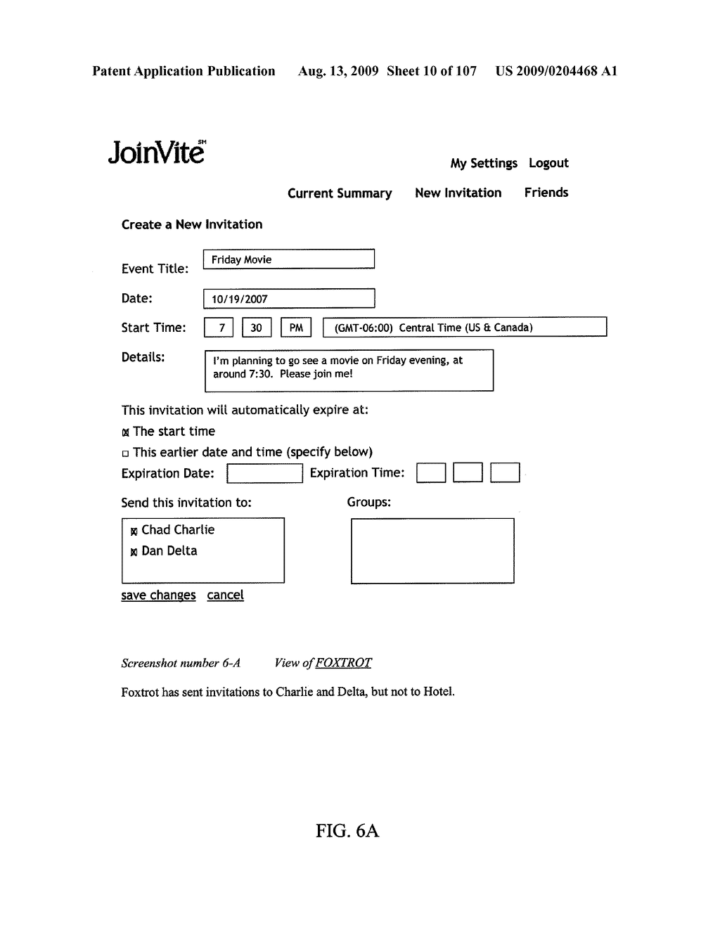 METHOD AND SYSTEM FOR PROCESSING WEB-BASED INVITATIONAL MESSAGES - diagram, schematic, and image 11