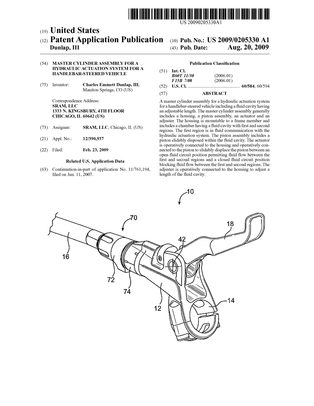 Master Cylinder Assembly for a Hydraulic Actuation System for a Handlebar-Steered Vehicle - diagram, schematic, and image 01