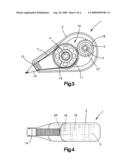 CORRECTION SYSTEM WITH RUBBER ELEASTIC TENSION ELEMENT FOR A GEAR MECHANISM CORRECTION TAPE diagram and image
