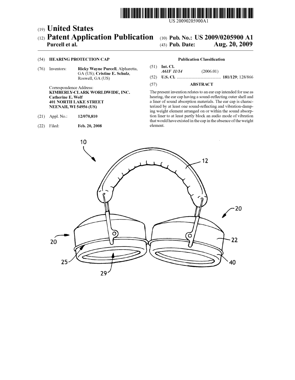 Hearing protection cap - diagram, schematic, and image 01