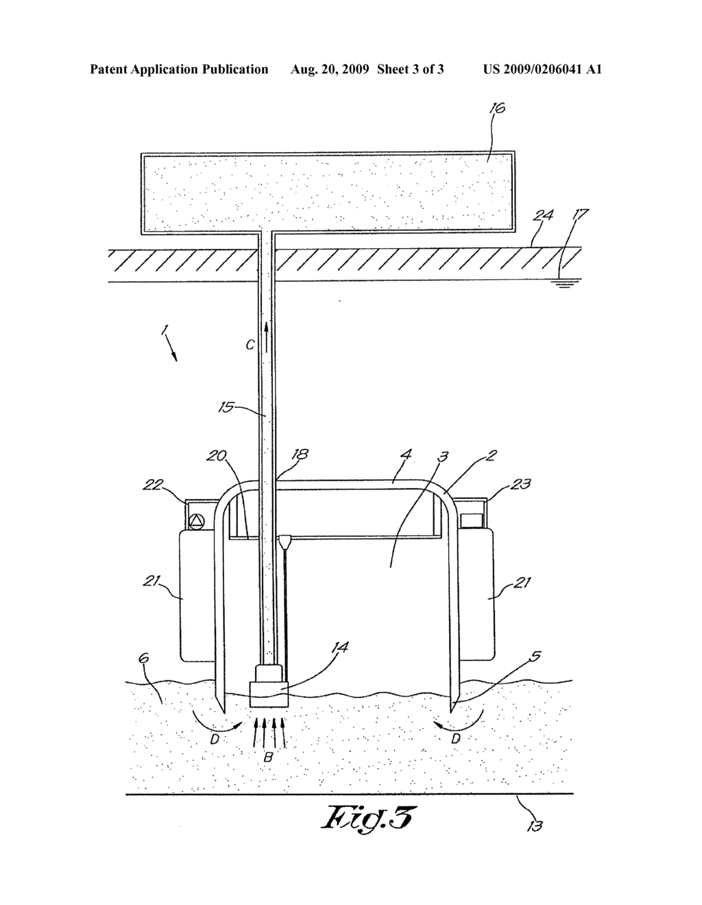 METHOD FOR REMOVING ALLUVIAL DEPOSITS FROM THE BOTTOM OF A WATERY AREA - diagram, schematic, and image 04