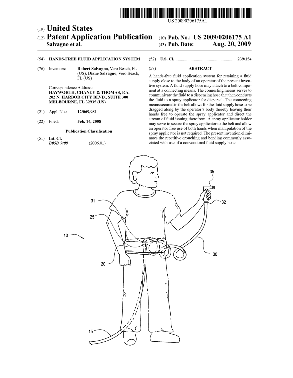 Hands-free fluid application system - diagram, schematic, and image 01