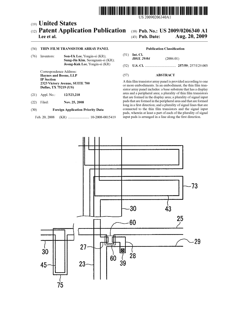 Thin Film Transistor Array Panel - diagram, schematic, and image 01