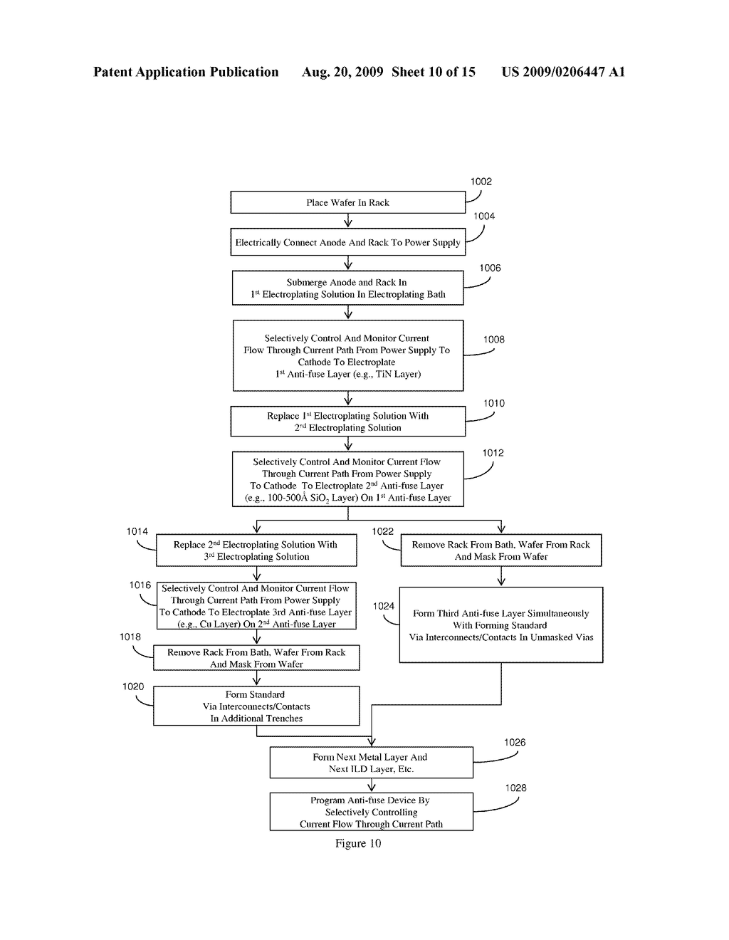 ANTI-FUSE DEVICE STRUCTURE AND ELECTROPLATING CIRCUIT STRUCTURE AND METHOD - diagram, schematic, and image 11