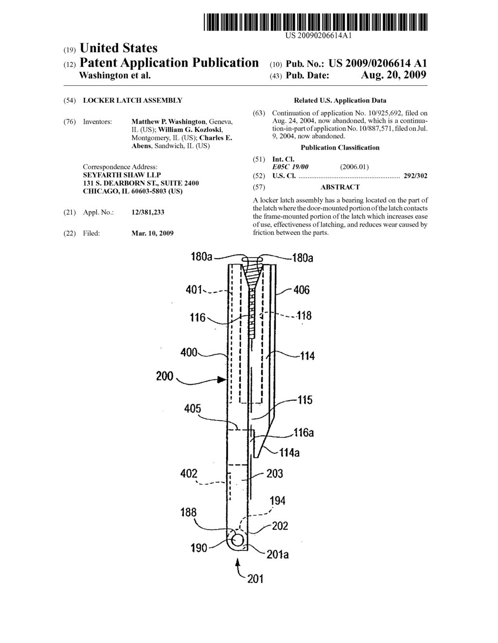 Locker latch assembly - diagram, schematic, and image 01